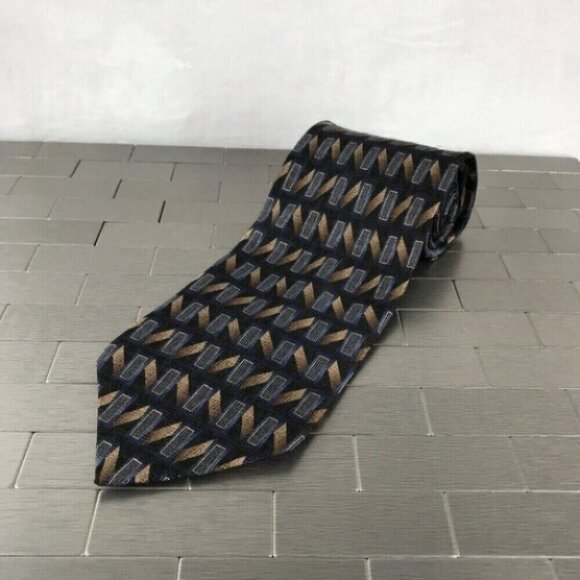 Joseph & Feiss Neck Tie Mens 4x61 Black With Geometrical Design Classiccore Norm - Picture 1 of 6